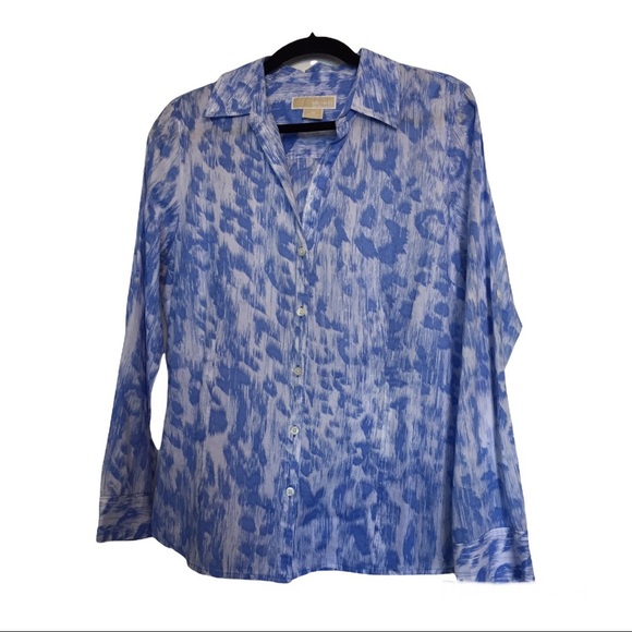 Michael Kors Tops - Michael Kors | Blue & White Button Shirt |  14-16